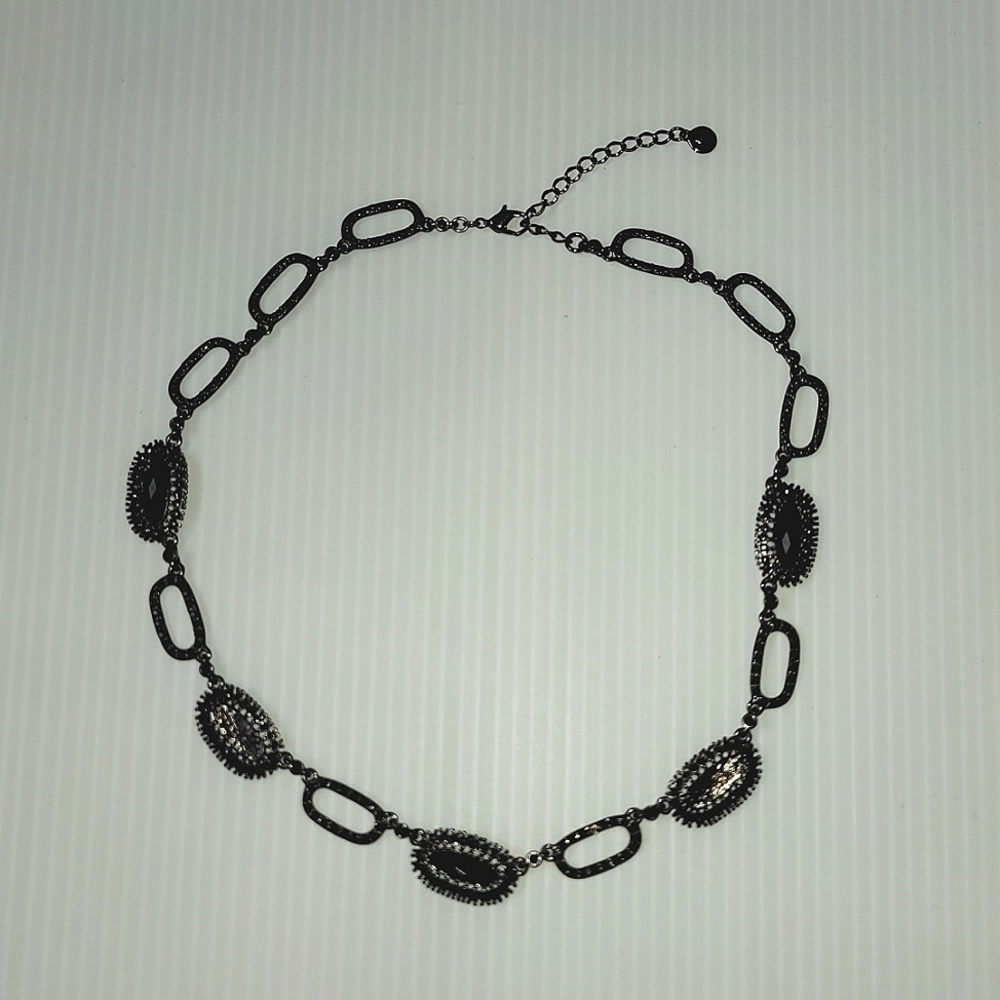 Vintage Necklace black stones attached
